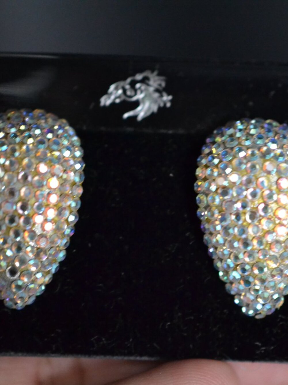 Stefanie Somers Swarovski Crystal Teardrop Clip-On Earrings Clear AB